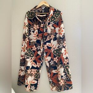 Anthropologie Patrons of Peace boho Floral jumper Wide Leg Pants - Multicolor